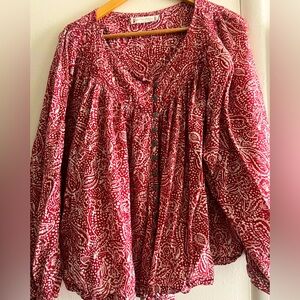 Free People Bohemian cotton blouse